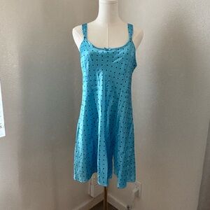 Vintage Morgan Taylor Satin Polka Dot Slip Dress Nightgown (M)